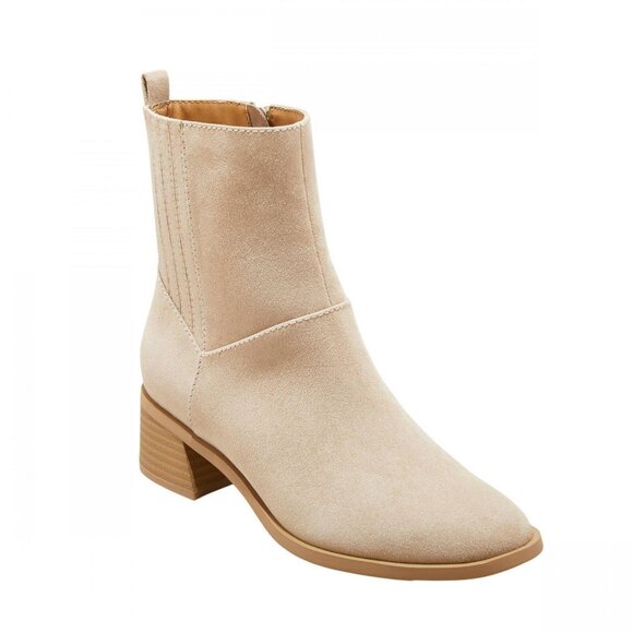 NWT Universal Thread Block Ankle Boots with Memory Foam Insole Taupe Brown 5.5M - Picture 1 of 10